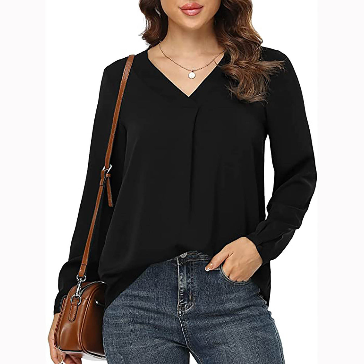 Women's Clothing Casual V-neck Temperament Top - kinko