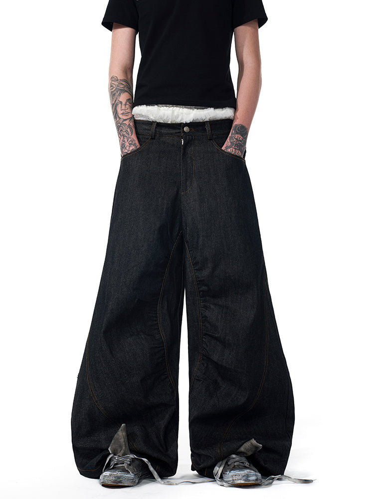 Temperature-sensitive Color-changing Embroidered Red Ear Jeans - kinko