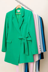 BiBi Wrap Tie Detailed Long Blazer - kinko