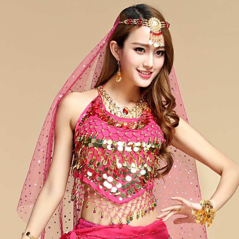 Dance Costume Sequined Chili Bra Top - kinko