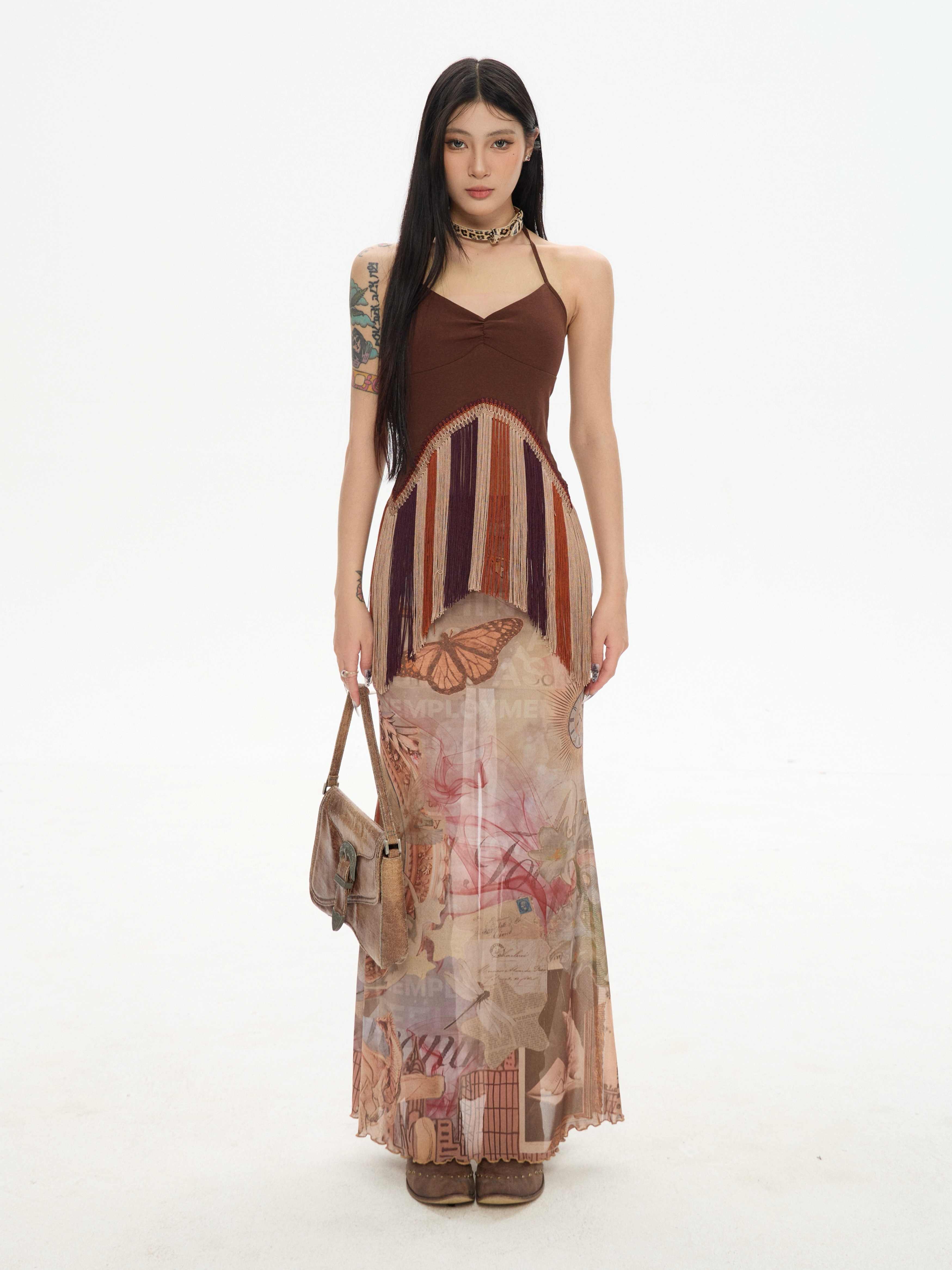 Printing Skirt Women's Summer Fishtail Length Skirt - kinko