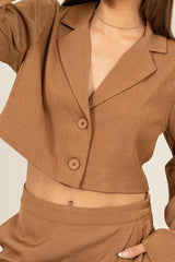 HYFVE Cropped Button-Down Blazer - kinko