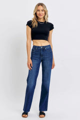 Judy Blue Full Size Tummy Control Straight Jeans Plus Size - kinko