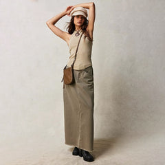 Women's Loose Straight Casual Denim Skirt - kinko