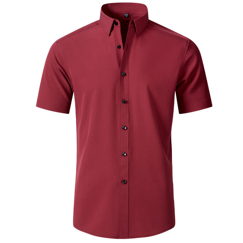Korean Slim-fit Solid Color Shirt Men's Shirt - kinko