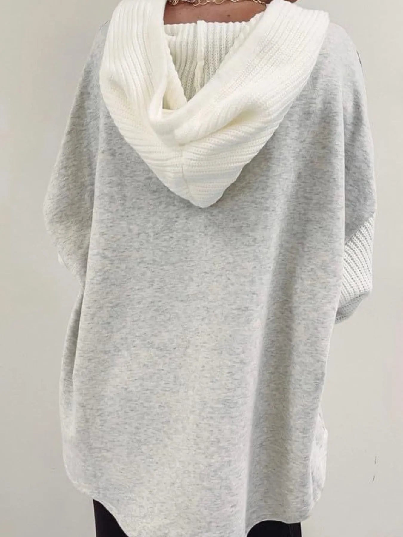 Drawstring Button Front Hoodie - kinko