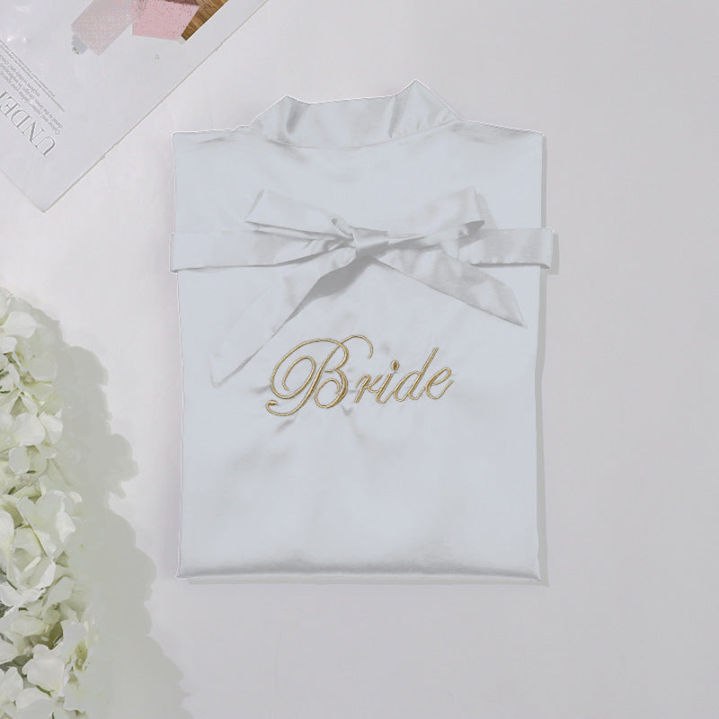 Bridal pajamas simulation silk nightgown - kinko
