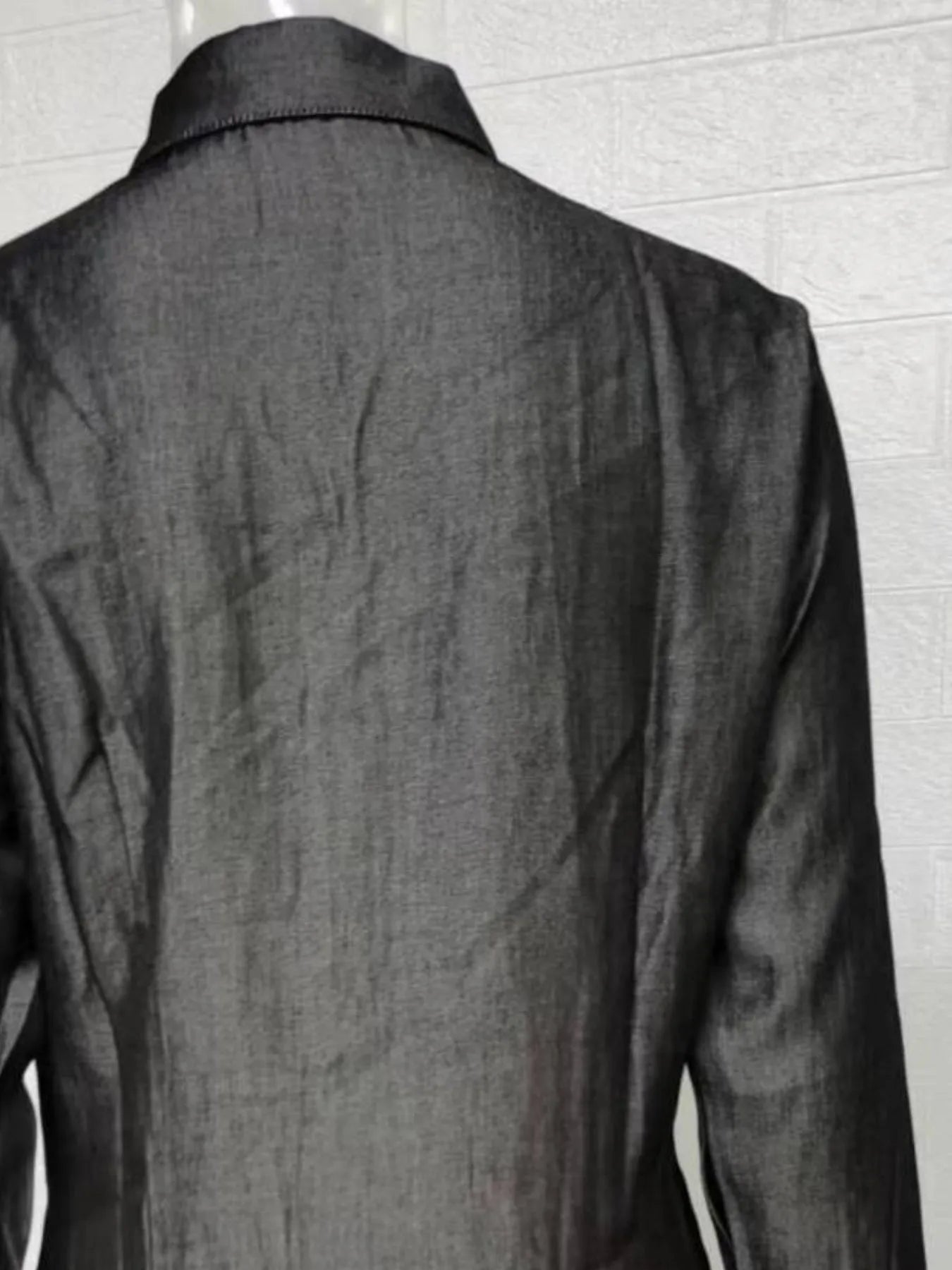 Full Size Button-Down Maxi Denim Dress Plus Size - kinko