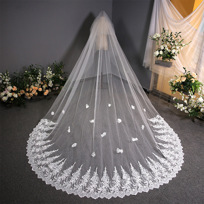Lace Lace Wedding Dress Trailing Bridal Headdress - kinko