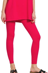 Zenana Cotton Round Neck Top & Legging Set - kinko