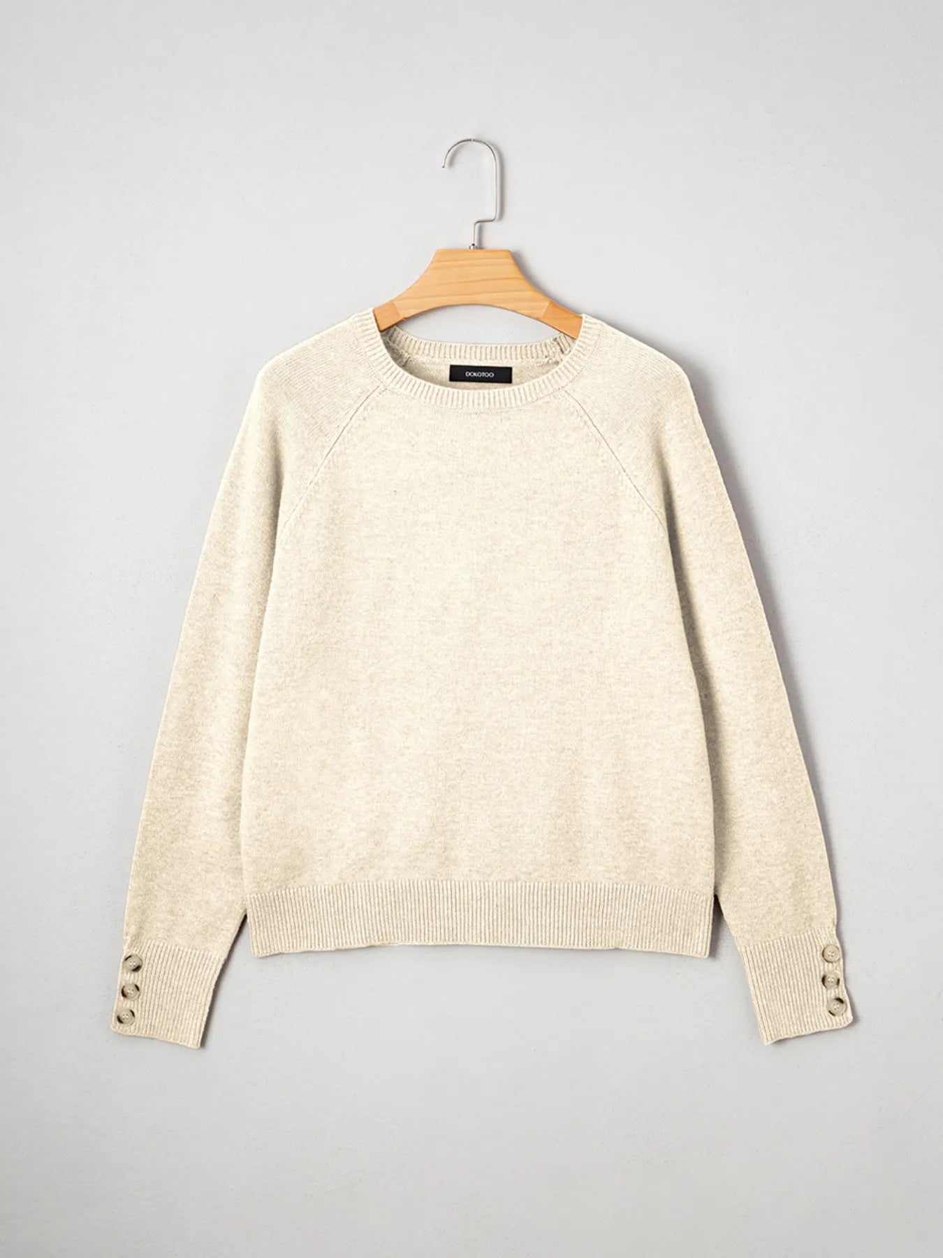 Crew Neck Long Sleeve Sweater - kinko