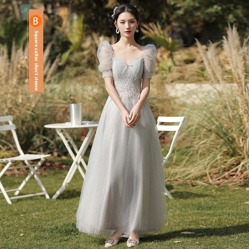 Dress Sisters Dress Female Gray Slim Fit Girlfriend Clothes - kinko