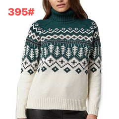 Women's Jacquard Turtleneck Fall And Winter Inner Wear Sweater