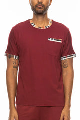 WEIV Men's Full Size Checkered Short Sleeve Tee Plus Size - kinko