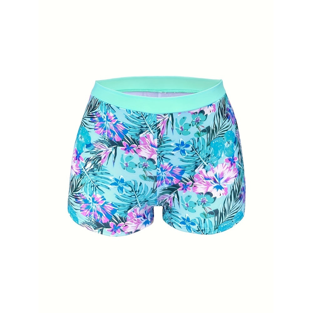 Local WarehouseFashionable Printed Slimming High Waisted Bikini Three Set Beach Vacation Sunscreen Swimsuit - kinko
