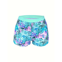 Local WarehouseFashionable Printed Slimming High Waisted Bikini Three Set Beach Vacation Sunscreen Swimsuit - kinko