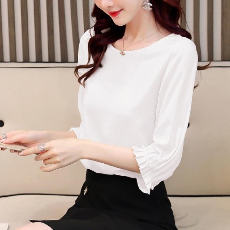 Women's Three-quarter Sleeve Chiffon Shirt - kinko