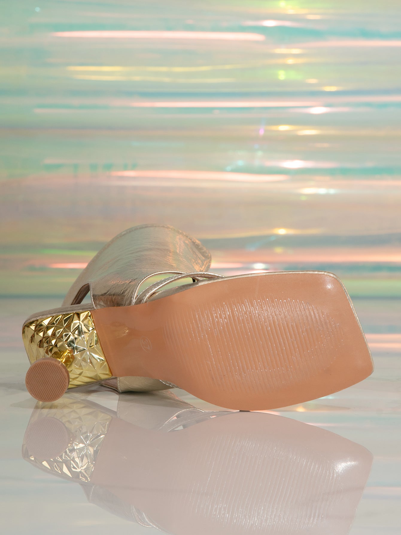Golden Super High Heel Sandal Boots Women Flip Flops - kinko Global Holdings inc
