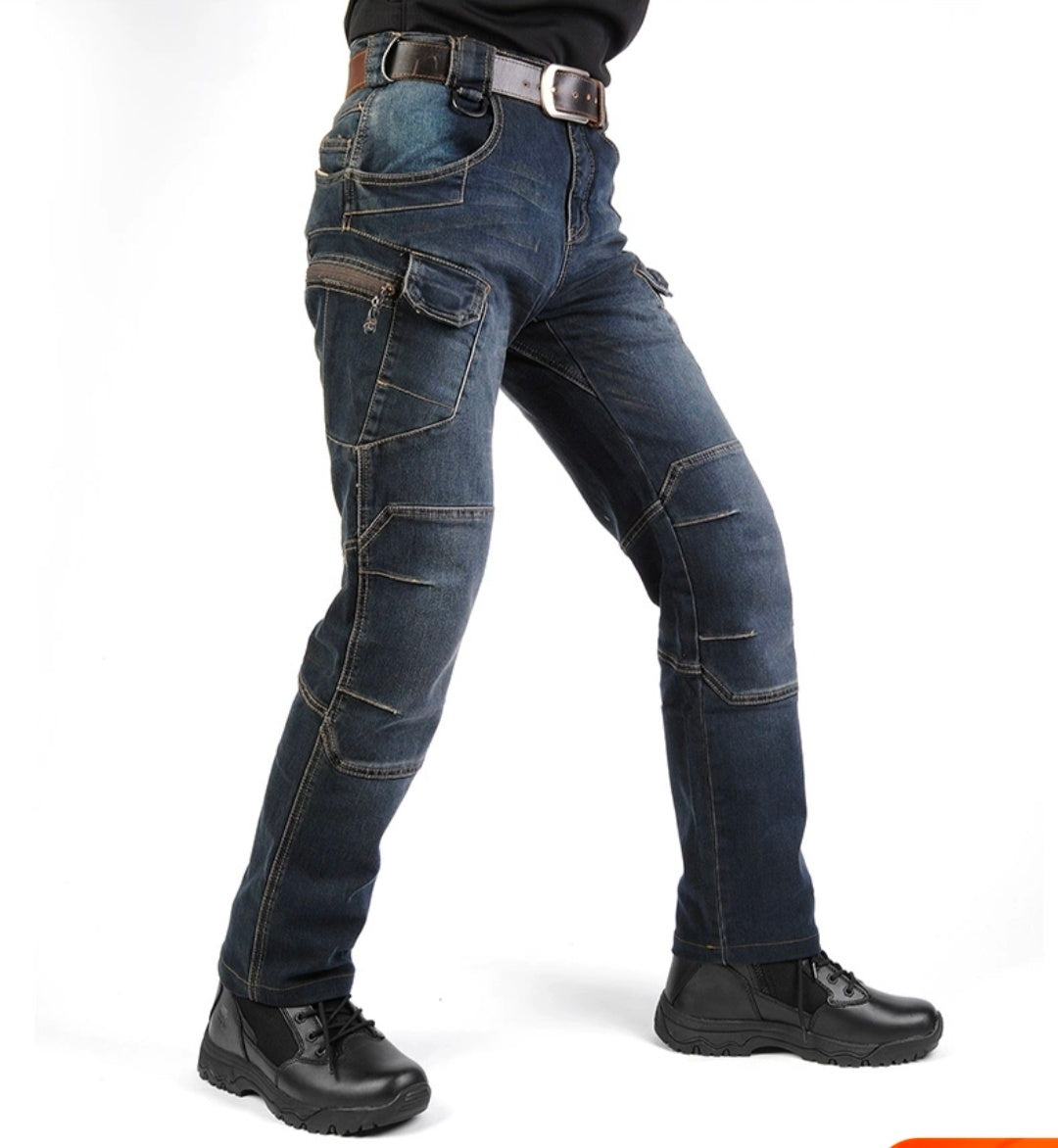 Tactical Jeans Straight Slim Training Men's Trousers - kinko