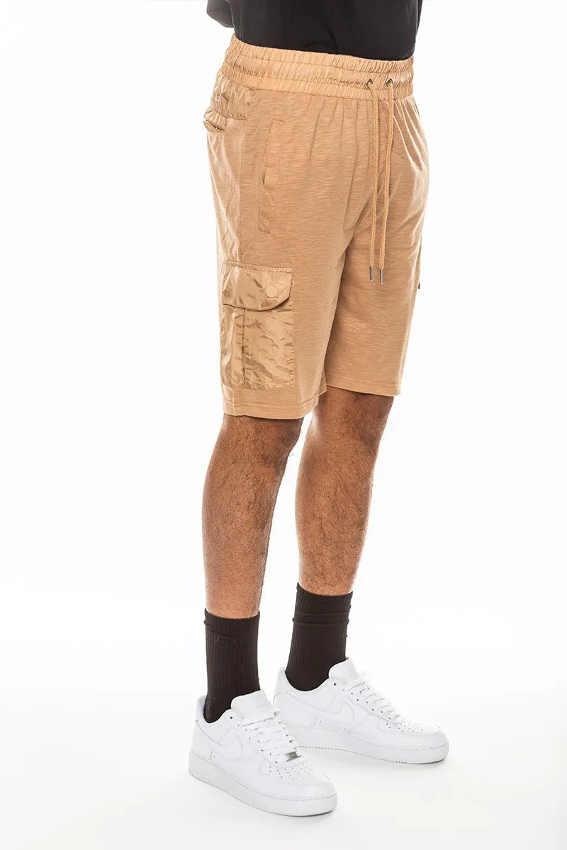 WEIV Men's Full Size Heathered Light Weight Slub Shorts Plus Size - kinko