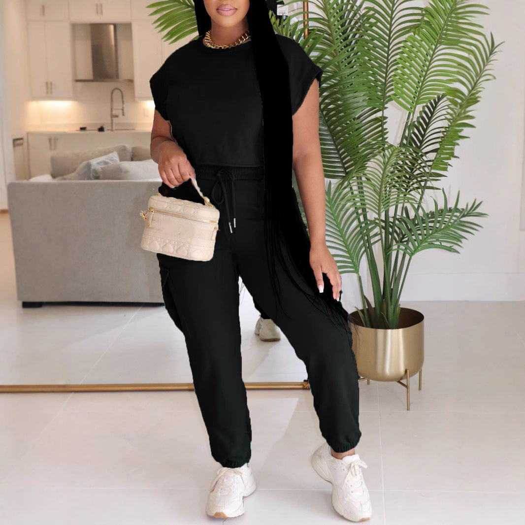 European And American Leisure Suit Top And Trousers - kinko
