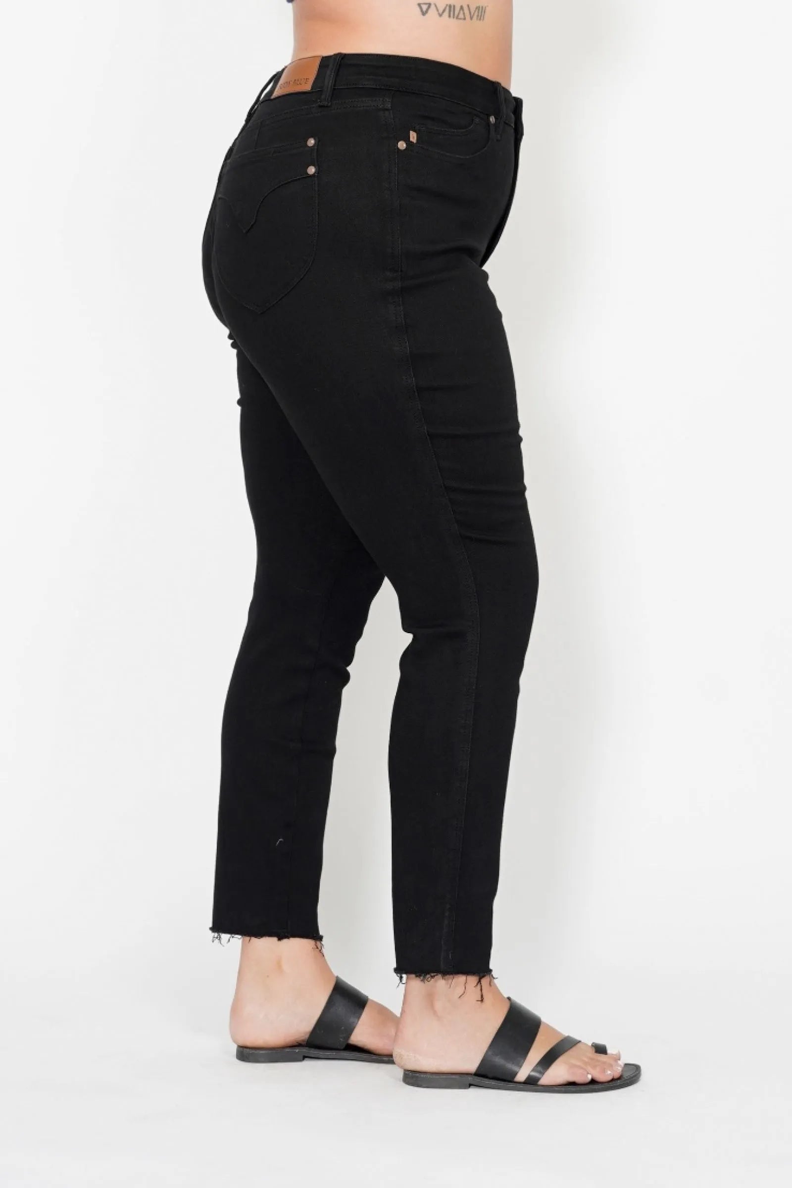 Judy Blue Full Size High Waisted Tummy Control Shield Pockets Skinny Jeans Plus Size - kinko