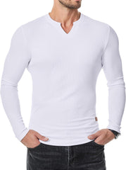 Fall Winter Men T-shirt Solid Color Casual Fashion Men's Long Sleeve