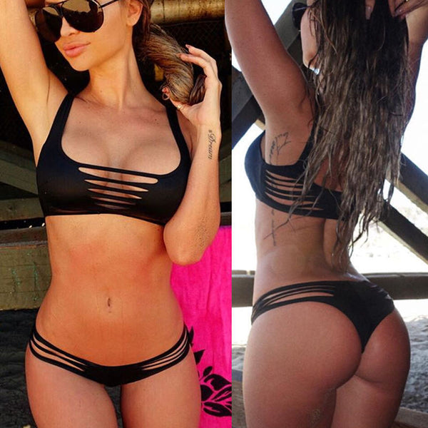 Badeanzug Strandbekleidung Bikini mit Schlitz
