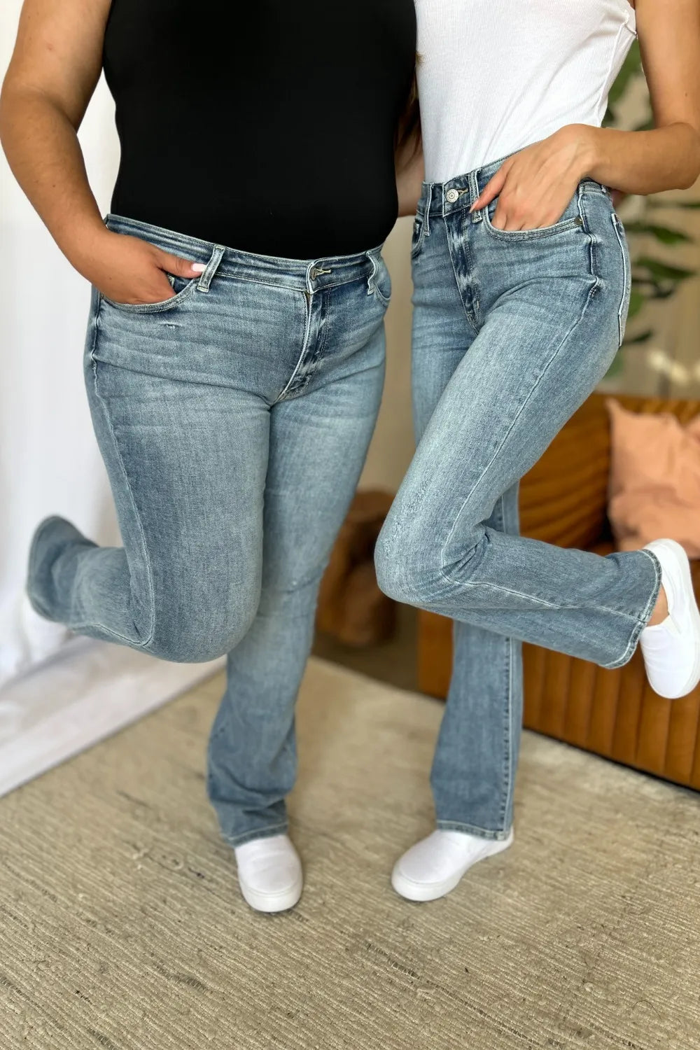 Judy Blue Full Size Medium Rise Bootcut Jeans - kinko