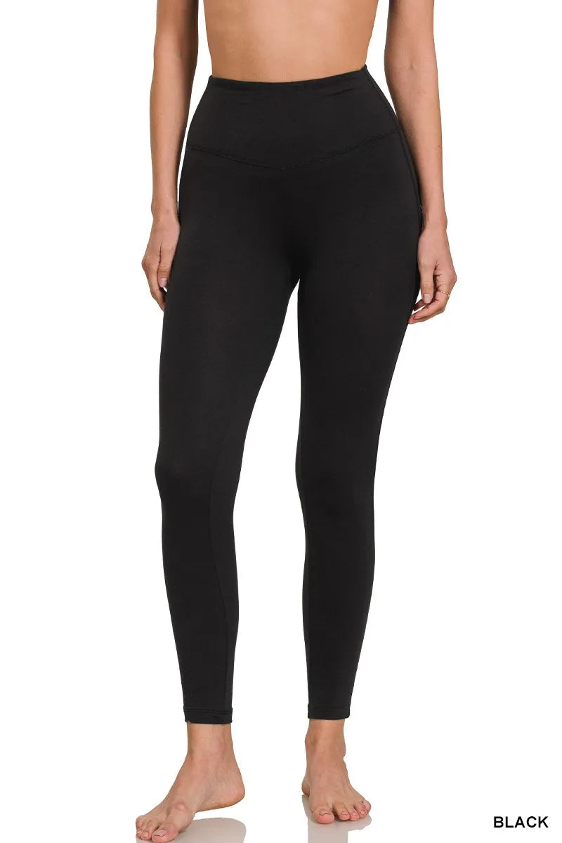 Zenana Brushed Microfiber Full Length Leggings - kinko