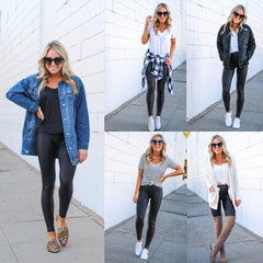 Leggings - Cropped Low-rise Solid Color Coffee - kinko