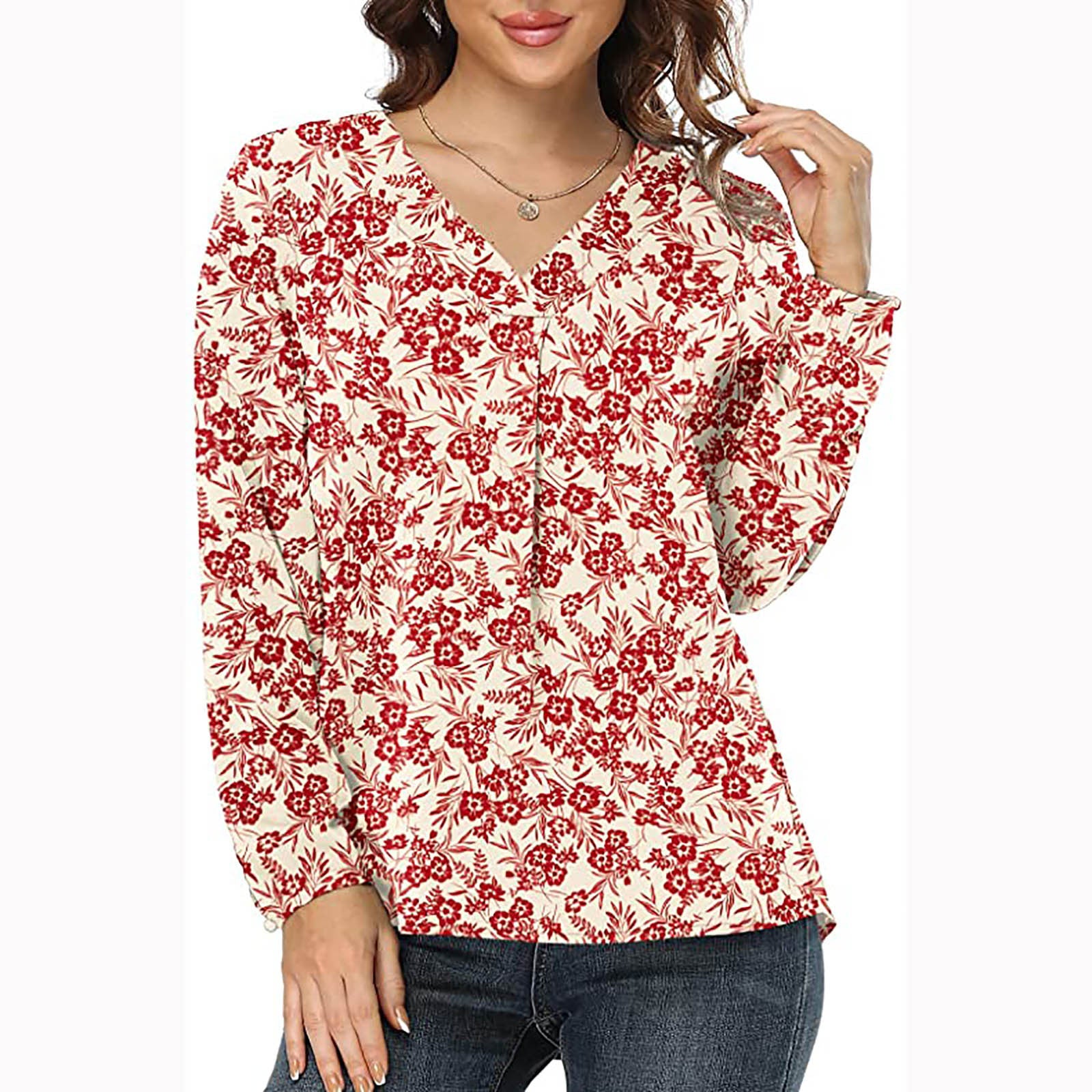 Women's Clothing Casual V-neck Temperament Top - kinko