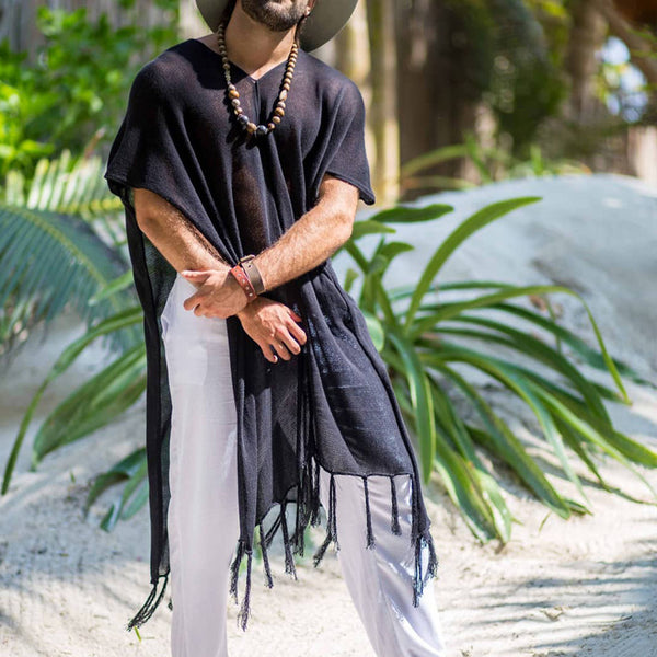 Herren-Strandbluse mit Quasten