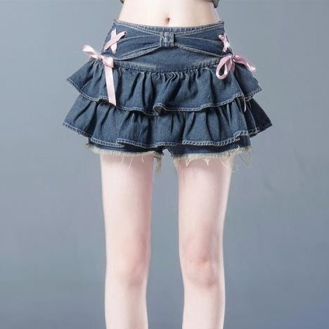 Plump American Retro Hot Girl Denim Skirt - kinko