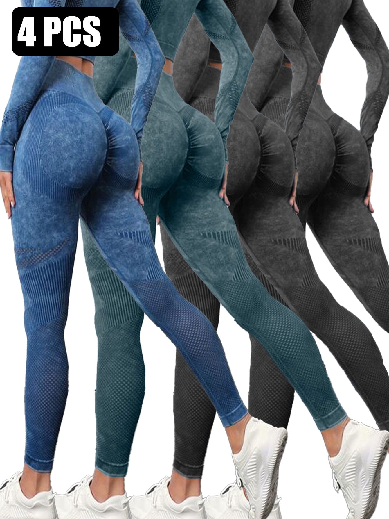 4PACK Active Yoga Pants Women's Yoga Pants - kinko