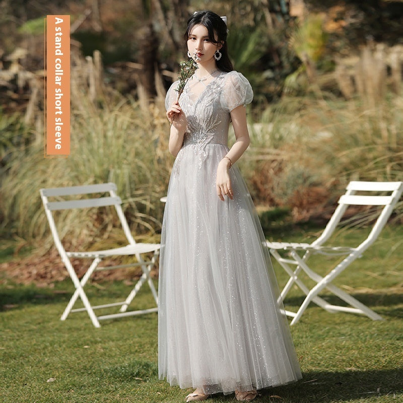 Dress Sisters Dress Female Gray Slim Fit Girlfriend Clothes - kinko