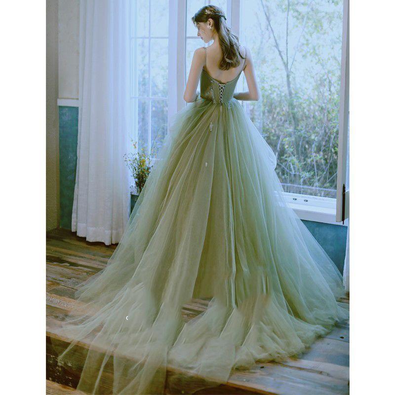 Women's Casual Versatile Green Forest Style Dress - kinko