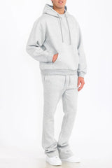 WEIV Men's Fleece Hoodie and Flare Pant Set - kinko