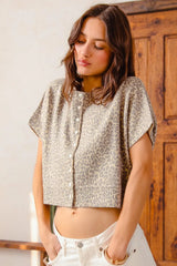SO ME Leopard Print Button Front Sweater Cardigan - kinko