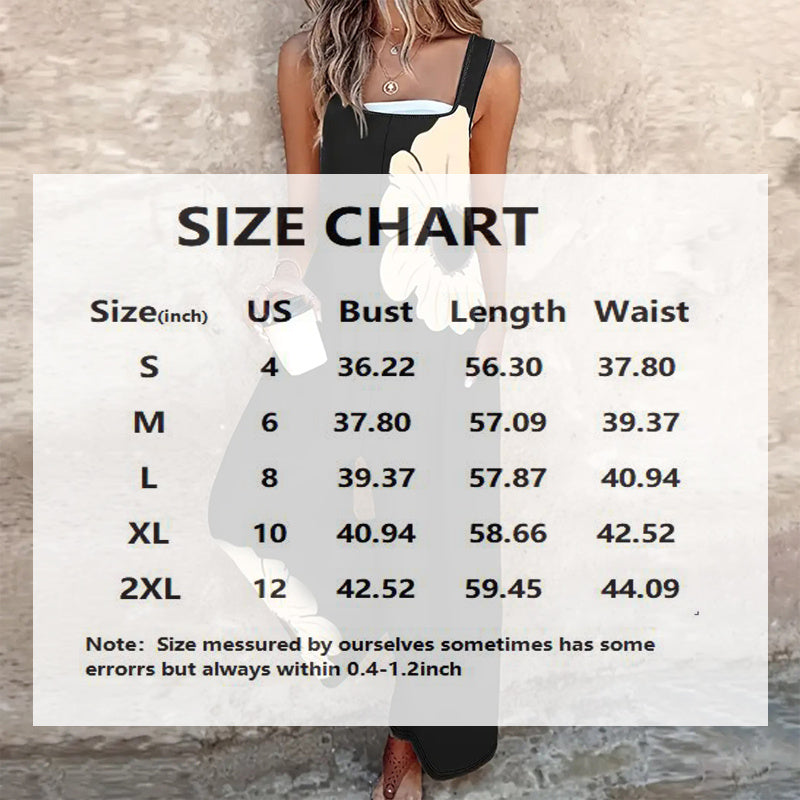 Women's Square Neck Sleeveless Jumpsuit - Floral Print Romper For Spring & Summer Casual Wear - kinko