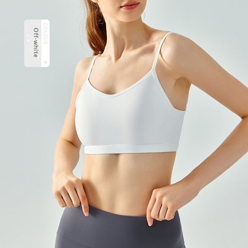 Yoga Vest Women's Water Drop Fixed Cup Spaghetti Strap Underwear - kinko