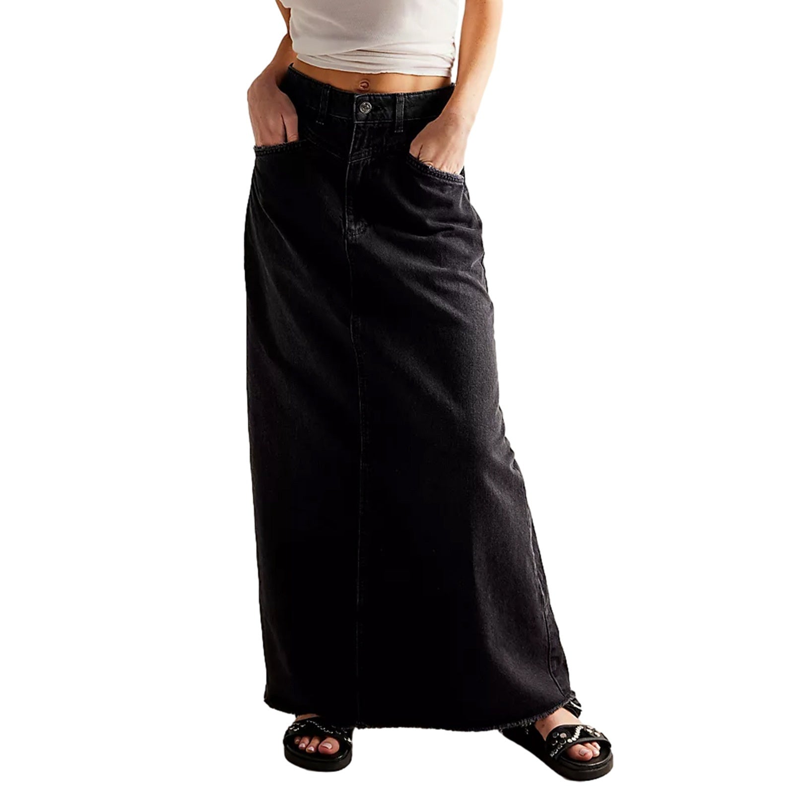 Women's Loose Straight Casual Denim Skirt - kinko