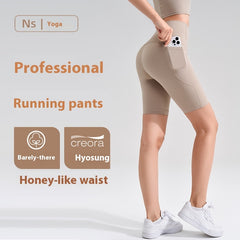 High Waist Hip Lift Women's Quick-drying Breathable Yoga Pants With Pockets In Summer - kinko
