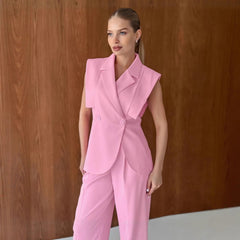 Women's Two-piece Suit Vest Pants - kinko