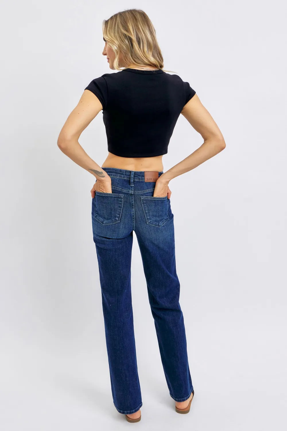 Judy Blue Full Size Tummy Control Straight Jeans Plus Size - kinko
