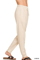 Zenana Drawstring Scuba Sweatpants with Pockets - kinko