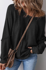 Exposed Seam Long Sleeve Sweatshirt - kinko