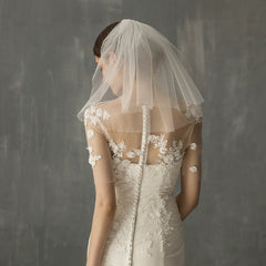 Women's Retro Short Wedding Bride Headdress - kinko