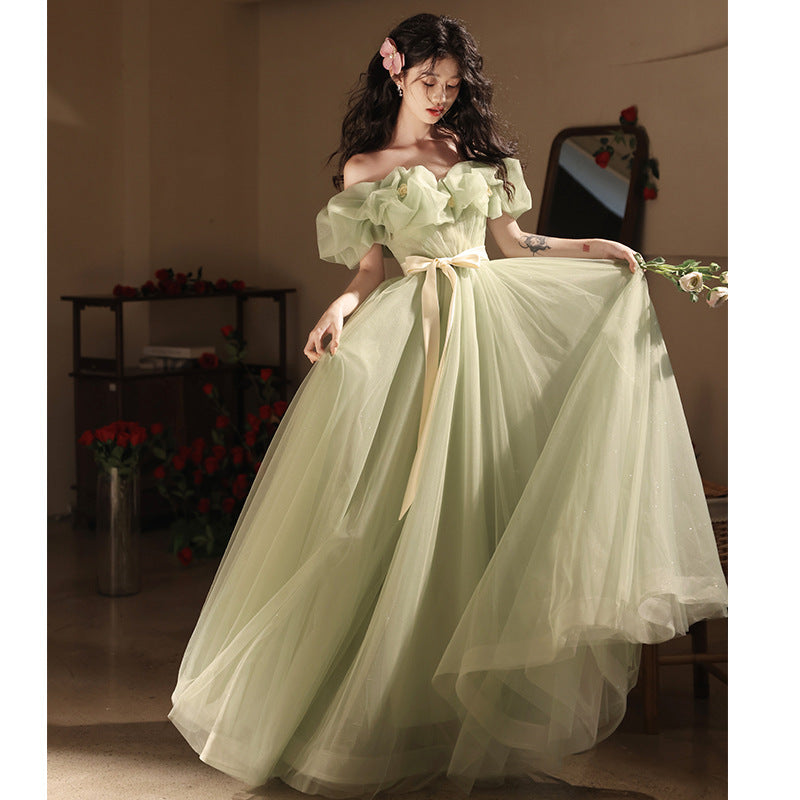 Off-shoulder Evening High-end Affordable Luxury Niche Dress - kinko