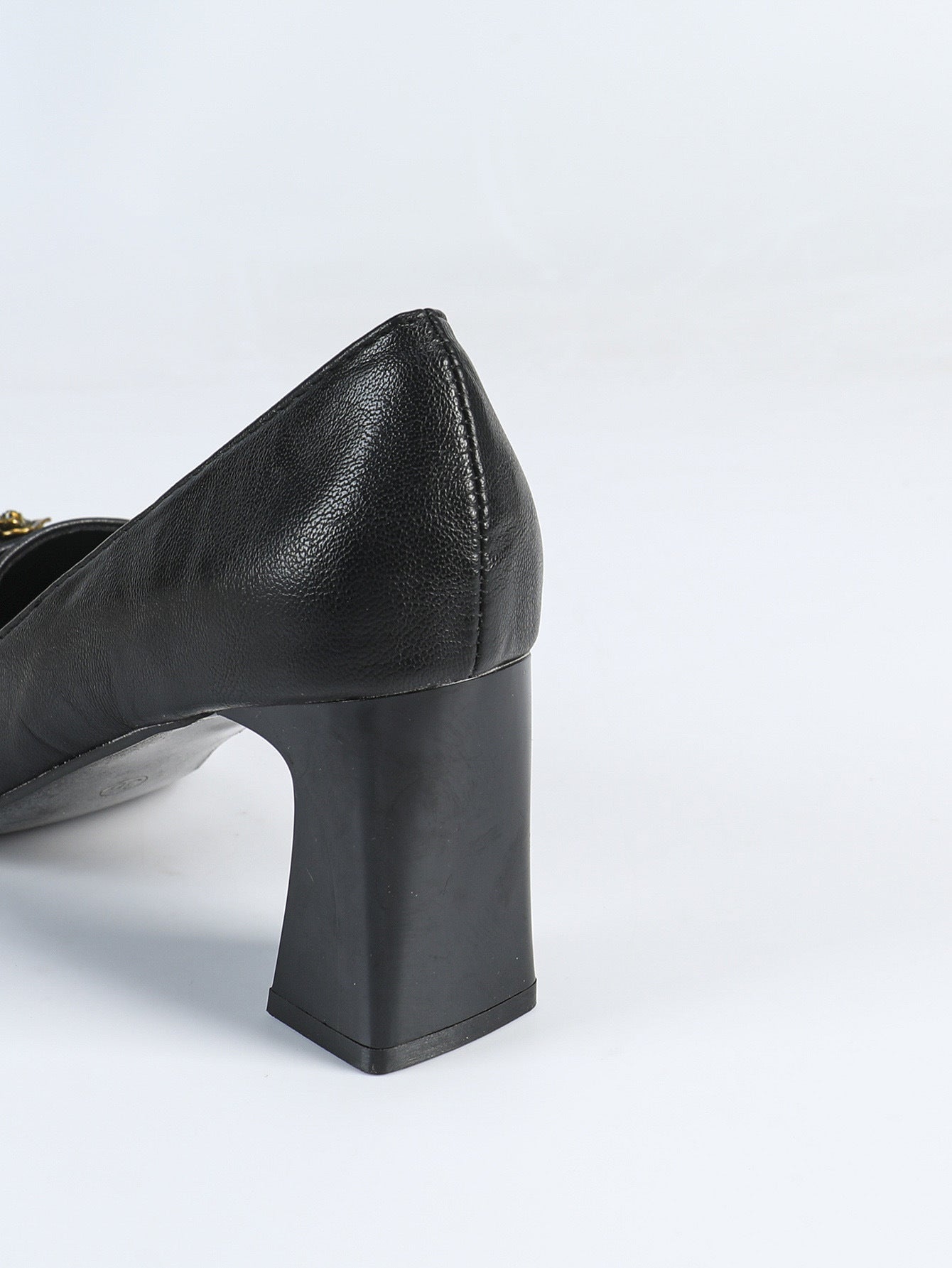 Retro Camellia Pointed Toe Loafers Women British Chunky Heel Slip on Leather Shoe All Matching Spring Work Shoes - kinko Global Holdings inc